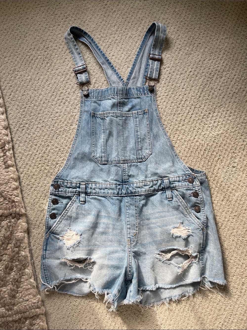 Abercrombie Distressed Denim Overalls